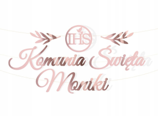 Prvé sväté prijímanie - Banner Garland Communion Communion Názov Golden Rose