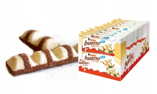 KINDER BUENO Biela tyčinka s mliečnymi orieškami 30 ks.