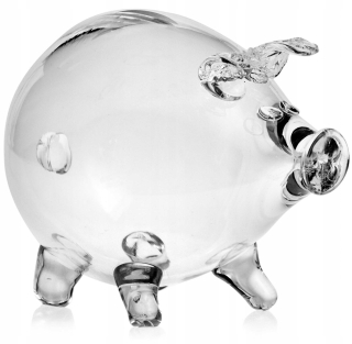 TRANSPARENT PIGGY sklo transparentné banka