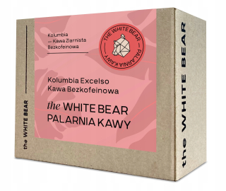 Káva bez kofeínu - Balenie kávových zŕn s bielym medveďom