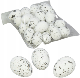 Veľkonočná dekorácia - Biele vajcia preperené prepelice 25 × 35 mm 24 ks