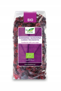 Bio planéty Brusnicové sladené s trstinovým cukrom bio