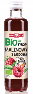 BIO Malinový sirup s medom bez pridaného cukru 250m
