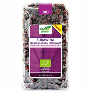 Sušené ovocie - Bioplanet brusnice sladené s jablkovou šťavou (400g