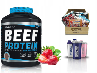 Proteín - Biotech Beef proteín 1816G + Shaker, Zero vzorky