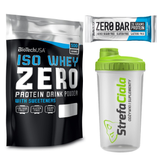 Proteín - Biotech Iso Srvátka Zero 500g + Shaker Zero Bar izolovaných