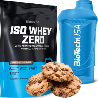 Proteín -  BIOTECH ISO WHEY ZERO 500g + trepačka ISOLAT WPC WPI