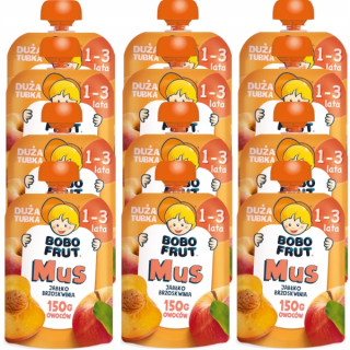 Bobo Frut Mus Apple Peach 12x150g Big-Pak