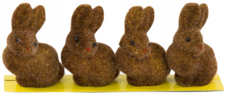 Veľkonočná dekorácia - Brown Bunny 8 cm Veľkonočné králiky 4 ks