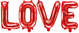 Darček na Valentína - Balón set partydeco love 140 x 35 cm 4 červené prvky