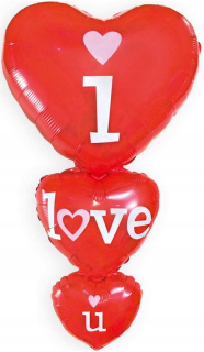 Darček na Valentína - Balón milujem ťa srdiečko červený Valentín 96x49cm