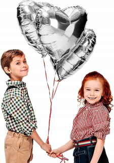 Darček na Valentína - Balónové odtiene šedého srdca do vzduchu alebo héliovej párty deko 46 cm