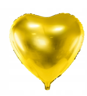 Darček na Valentína - Balón Golden Heart for Air alebo hélium Party 45 cm