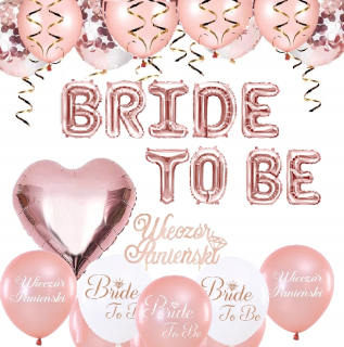 Balóny Bride BE za slobodou večer Gold Rose