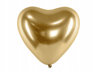 Darček na Valentína - Balón zlaté srdce pre vzduch alebo hel pd 27 cm