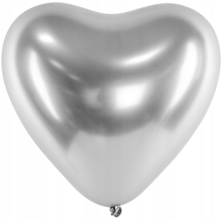 Darček na Valentína - Balón strieborné srdce pre Air alebo Hel Party Deco 30 cm