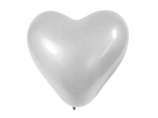 Darček na Valentína - Balón biele srdce pre vzduch alebo hélium Tamipol 1 cm
