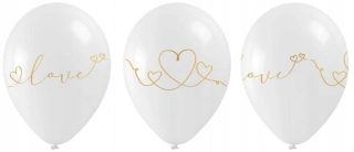 Darček na Valentína - Klasický biely balón pre vzduch alebo Hel Diabolo 28 cm