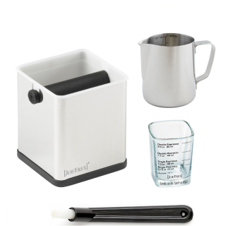 Barista Set Milk Jug0,3 Knock Box Shot sklenená kefa