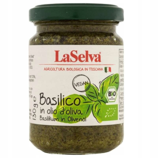 Basil v olivovom oleji BIO 130 g Laselva