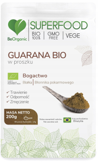 Beorganic Guarana Bio 200g superfood kofeín