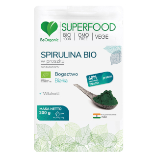 Beororická spirulina bio v organickom prášku 200g