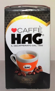 Káva bez kofeínu - Balenie kávy HAG AROMA ORO 100% ARABICA 250G