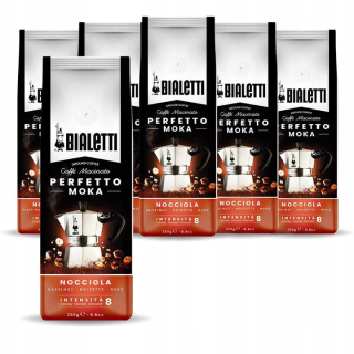 Káva mletá - Bialetti Coffee mleté PERFETTO MOKA NOCIOLA250X6