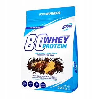 Proteín - 6PAC 80 Srvátkový proteín 908 g Čokoláda-sezam