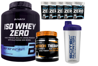 Proteín -  BioTech Iso Whey Zero 2270g + NITROX + ZDARMA !!!