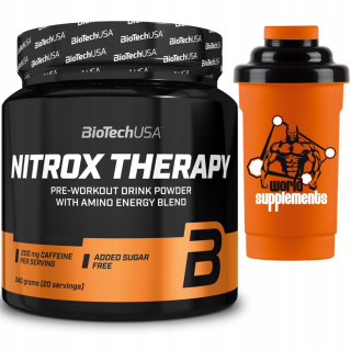 Kreatín - Biotech USA Nitrox terapia 340g šoková píla + trepačka