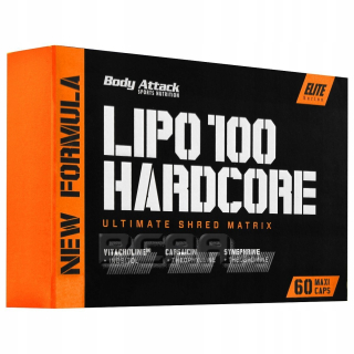 Spaľovač tuku - Body Attack Lipo 100 Hardcore 50 kapsúl