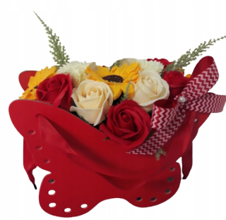 Darček na Valentína - Kytica, kvetina, mydlová ruža, čelenka, večná ruža Ecoklime 12 cm