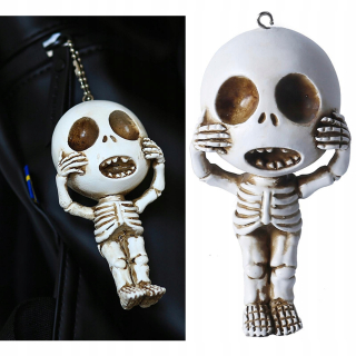 Halloween - Keyback s kostrou hlavou - miniatúrne zbierky