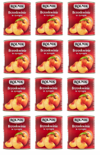 Broskyne v sirupe 850 ml x 12 kusov