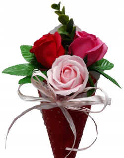 Darček na Valentína - Kytica, kvetina, mydlová ruža, čelenka, večná ruža Ecoklime 29 cm