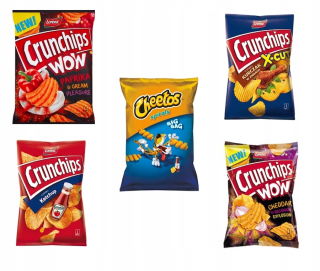Crunchy chipsy balíček 4 príchute zadarmo