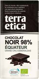 BITTER CHOCOLATE 98% ECUADOR FAIR TRADE BIO 100 g