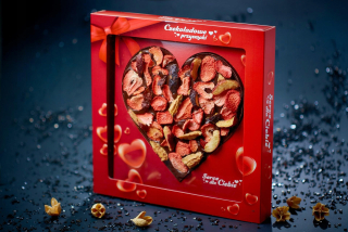 ČOKOLÁDOVÉ SRDCE JAHODY 150g DARČEK