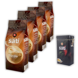 Káva mletá -  Cafe Sati Vanilla 4x250g s plechovkou (423)