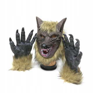 Halloween - Strašidelná maska na latexovú masku vlkov a vlčích pazúrov