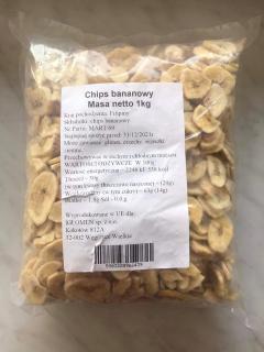 Sušené ovocie - Banánske čipy 1KG