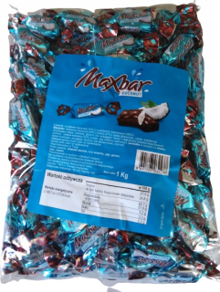 Maxbar Candies v Spatter - 1kg kokosové plnenie