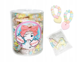 Candy práškové náramky Srdcové 40 ks.