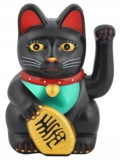 Čierna mávanie Cat Harsiness 15cm