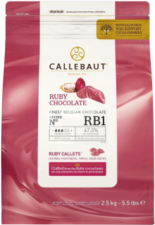 Čokoláda Ruby Ruby Callebaut Ružová 2,5 kg