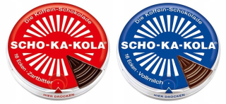 Horká a mliečna čokoláda Scho-Ka-Kola s kofeínom