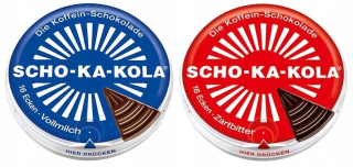 Čokoláda Scho-Ka-Kola Mliečna a horká s kofeínom