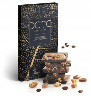 Čokoláda s mlnečníkom, kávou a mandľou 100g RAW - BIO