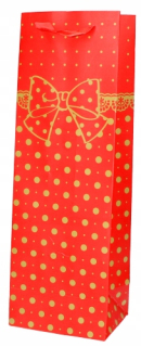 Darček na Valentína - Vrecko na červené víno s Dot 36x12cm 1 ks.